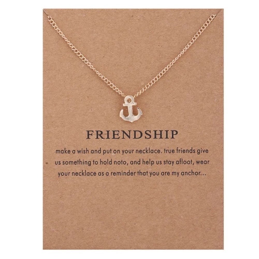 *FRANKIE* Gold Anchor Friendship Simple Necklace
